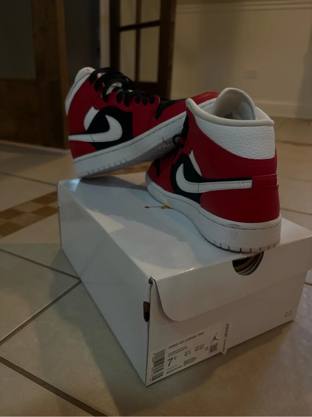 Jordan Women’s Sneakers in Red, Black & White